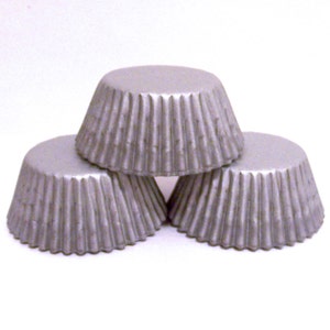 Mini Silver Paper Baking Cups- Candy Liners- Choose Set of 50 or 100