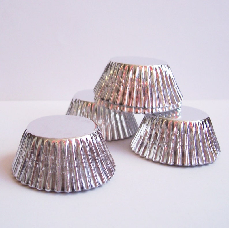 MINI Silver Foil Baking Cups Candy Liners Choose Set of 50 Etsy