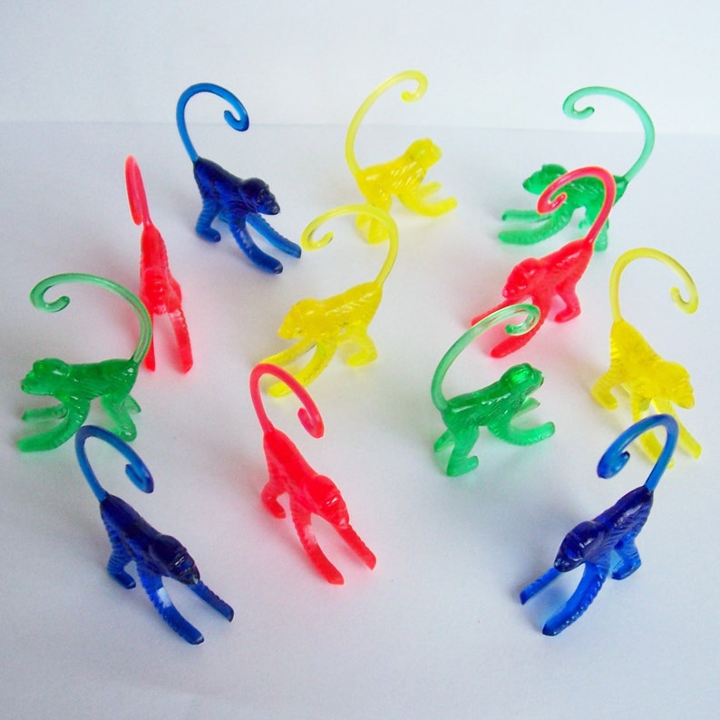 12 Plastic Monkeys Charms Etsy