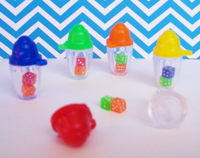 Five Colorful Miniature Cocktail Shaker Charms Decorations Plastic W