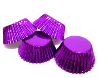 MINI Purple Foil Baking Cups- Candy Liners- Choose Set of 50 or 100