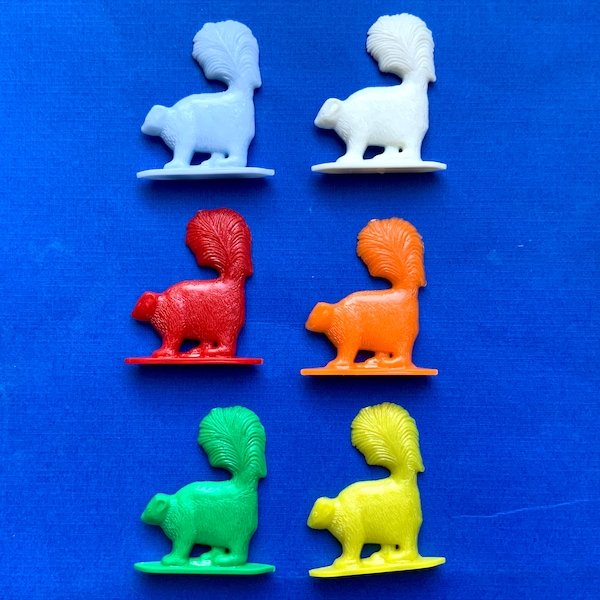 6 Skunk Charms Miniatures 1 1/2 “ tall