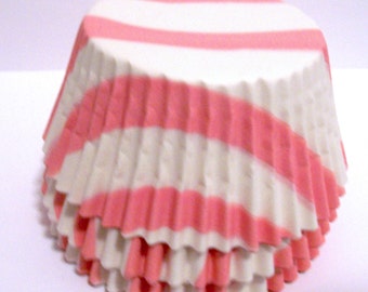 50 Light Pink Zebra Striped Cupcake Liners