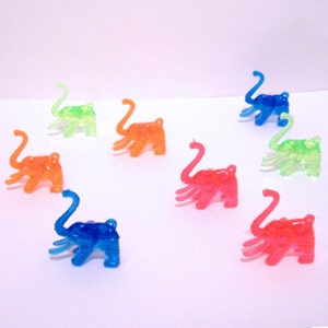 12 Colorful Plastic Elephant Charms image 3