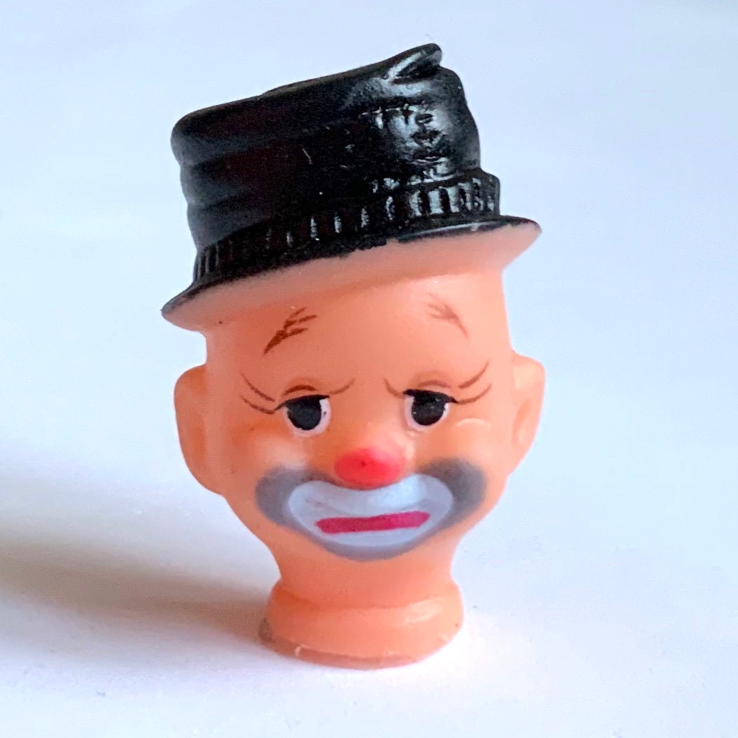 Small Hobo Clown Doll Head 1 3/4" New Old Stock Vintage