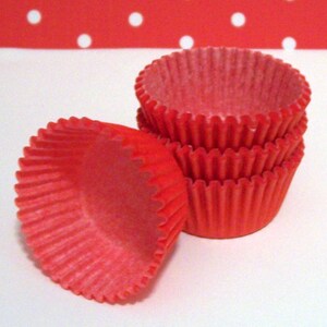 Mini Red Baking Cups- Candy Liners- Choose Set of 50 or 100