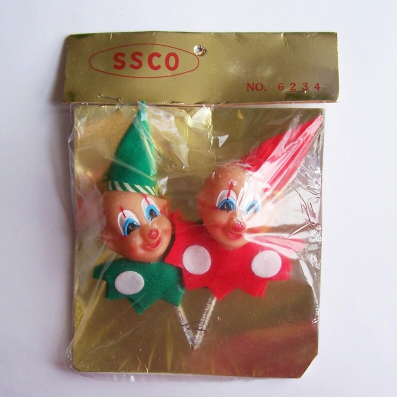 Two SSCO Elves on Pipe Cleaners in Original Package 3 Etsy