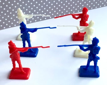 Six Retro Soldiers Vintage Miniatures  up to 1 1/2&quot; tall