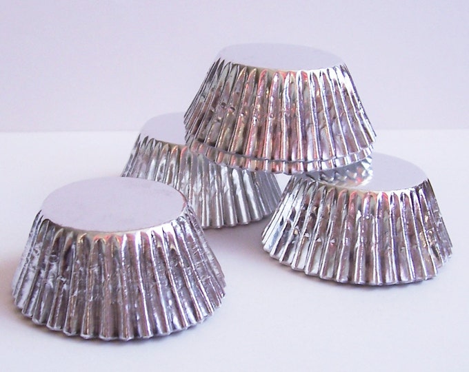 MINI Silver Foil Baking Cups Candy Liners Choose Set of 50 or 100 Etsy