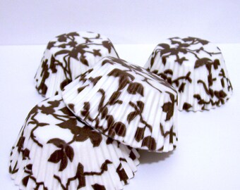 100 Brown Ivy Cupcake Liners