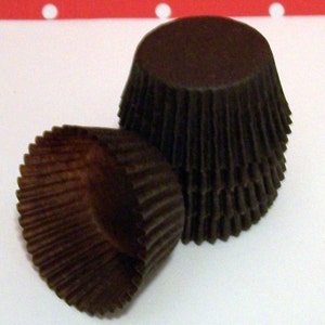 Mini Brown Baking Cups Candy Liners Choose Set of 50 or 100 image 1