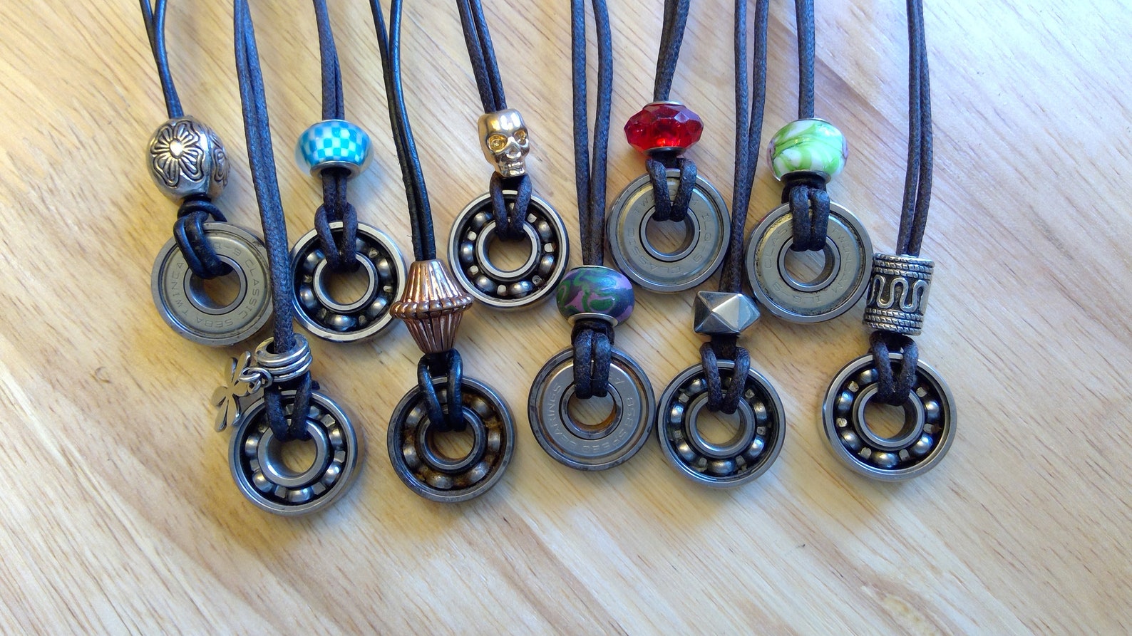 Recycled skate bearing necklace Etsy