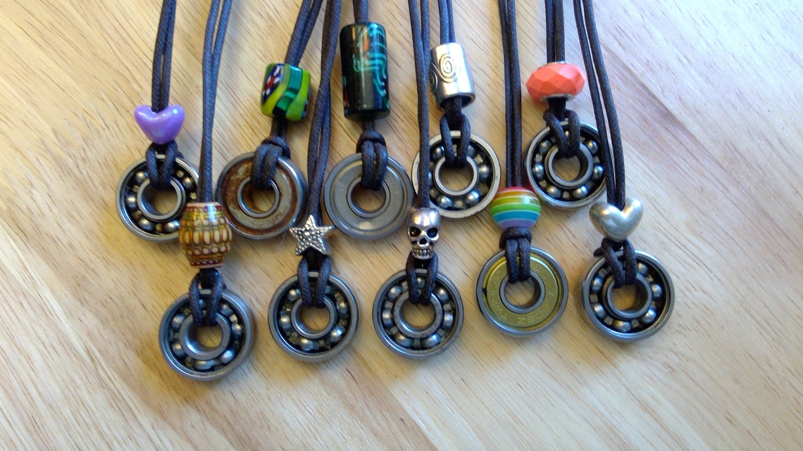 Recycled skate bearing necklace Etsy