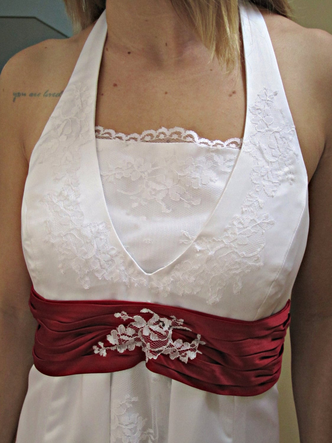 Wedding Gown amber Lace Wedding Dress Empire | Etsy