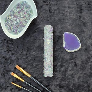 Fluorite - A mezuzah case made of crystal stones offers a luxurious and spiritual touch to a traditional Jewish symbol.