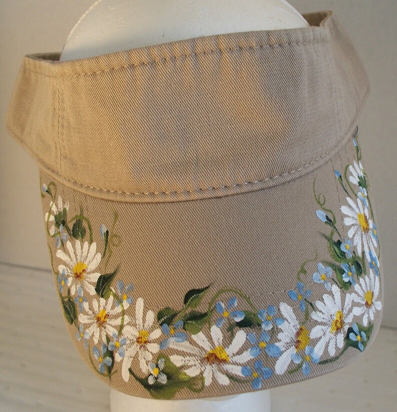 Woman/'s Sun Sports Visor biege with Daisies