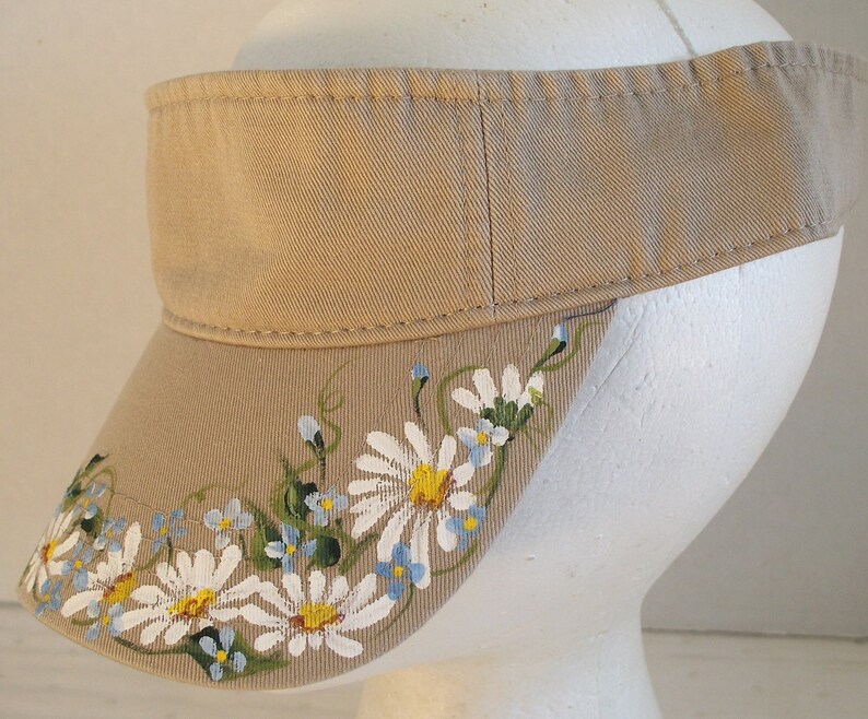 Woman/'s Sun Sports Visor biege with Daisies