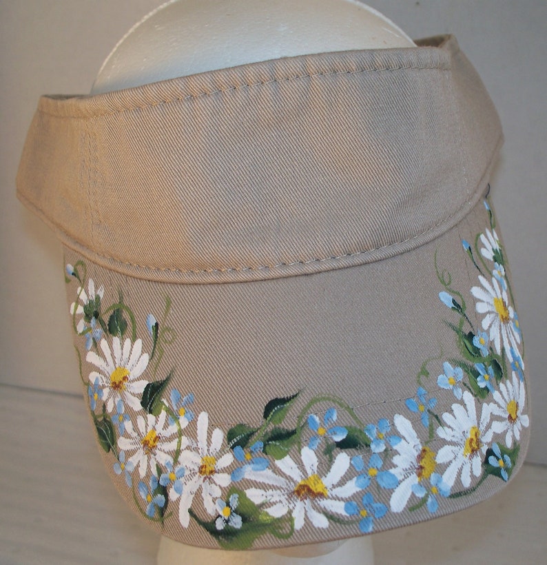 Woman/'s Sun Sports Visor biege with Daisies