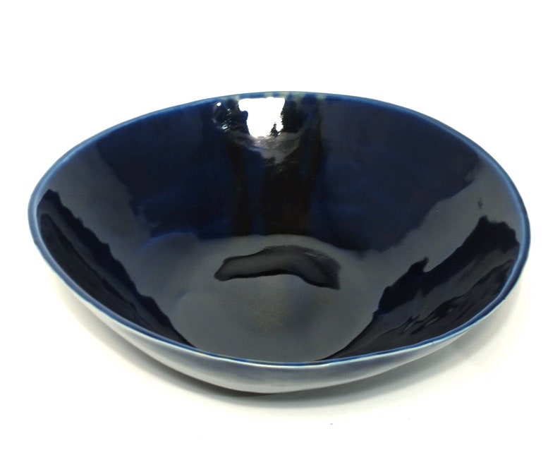 Blue Serving Bowl Extra Large Ceramic Handmade Bowl Pottery Etsy
