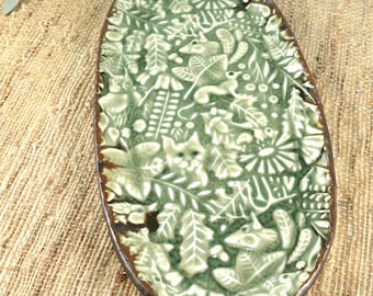 Woodland Animals Small Porcelain Tray, Bath Tray, Vanity Tray, Bathroom Decor, Mail Organizer, Decorative Platter or Kitchen Organizer