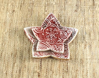Christmas Stars - 2 Porcelain Holiday Star Dishes