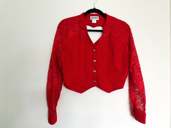 Vintage 90s Western Heart Crop Top