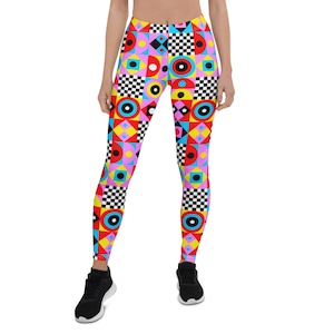 New London Fabulous Leggings - Festival Meggings, Colourful Leggings, Patterned Leggings, Burning Man, Rave, Clubwear, Crazy Leggings