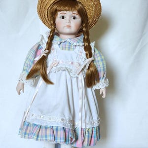 Heirloom Treasure Porcelain Doll by Happyland / Wind Up Musical Doll / Vintage