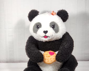 Mei Lan Panda de peluche Little Brownie Bakers, animal de peluche negro y blanco de 10 pulgadas