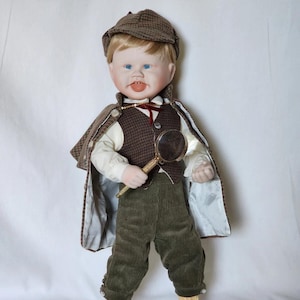 1989 Vintage Porcelain Doll &quot;Little Sherlock&quot;, &quot;Born to be Famous&quot; Collection