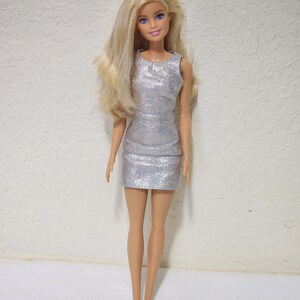 2015 Mattel Barbie Fashionistas with Glitter Dress Silver Dress