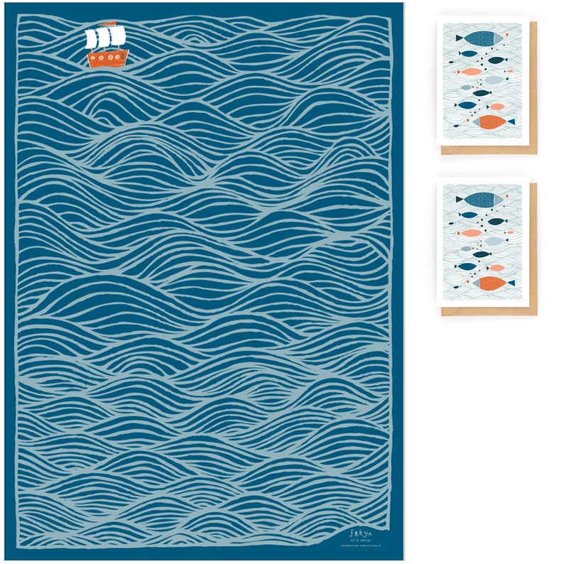 GWS9 BLUE OCEAN Gift Wrap Set