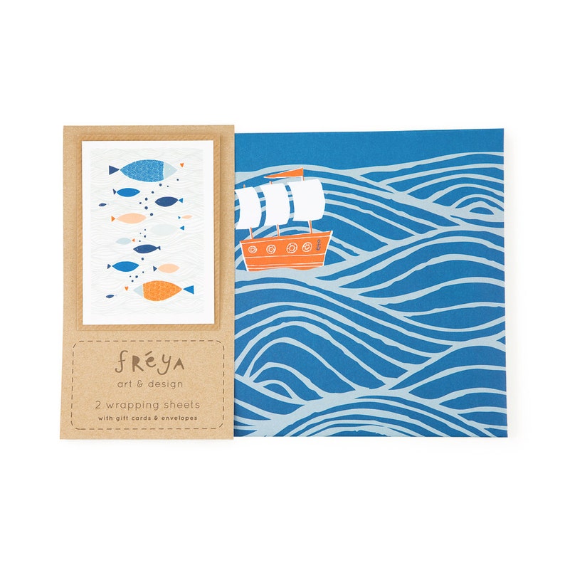 GWS9 BLUE OCEAN Gift Wrap Set