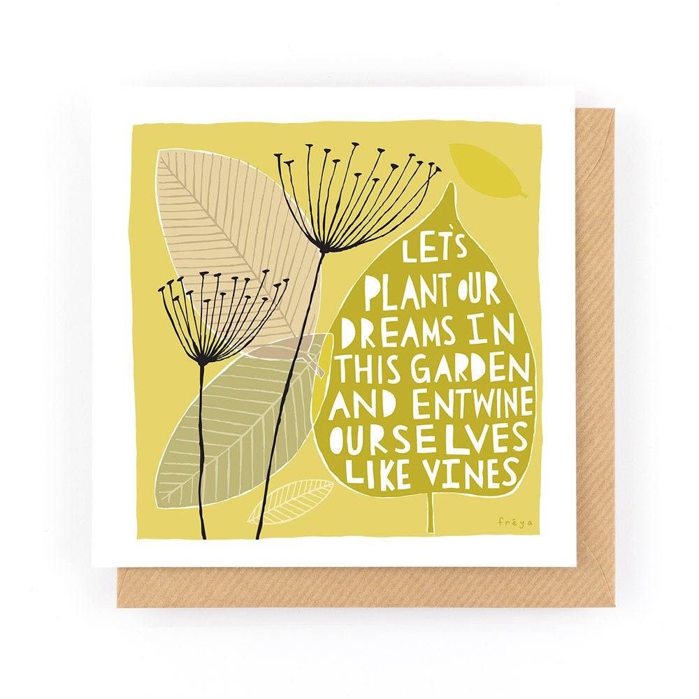 Let's Plant Our Dreams in this Garden Greeting Card Etsy