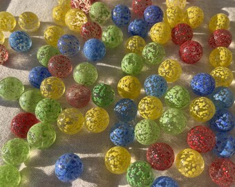 Approx. 95 pieces of glass marbles, marbles, colorful mix, dotted marble mix, glass balls, marble game, decoration, vase filling, marble run, glass decorative balls