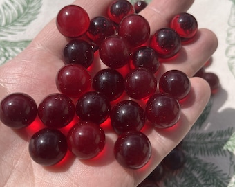 Set di biglie di vetro rosso rubino da 500 g – circa 95 biglie – decorazione, artigianato, idea regalo sfere di vetro sfere decorative rosse biglie rosse