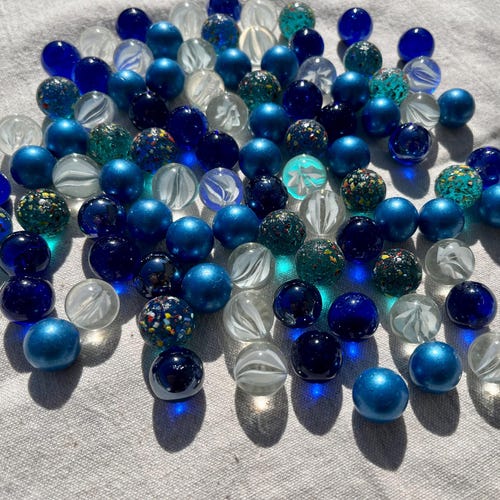 100 pieces glass marbles marbles colored blue marble clear blue mix glass balls decorative balls marble game decoration vase filling marble run glass