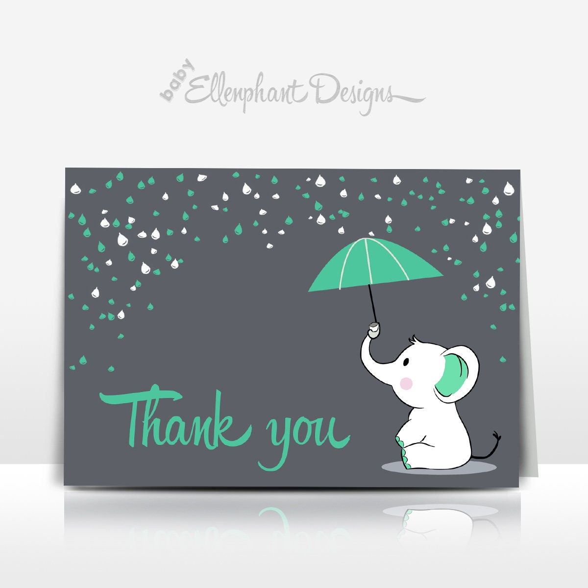 Elephant Thank You Card Thank You Note Baby Shower unisex