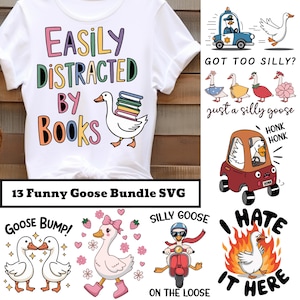 Funny Goose SVG Bundle , Farm Animal Humor Clipart , Goose Meme PNG , Sublimation Design , Cricut Cut Files , Digital Download.