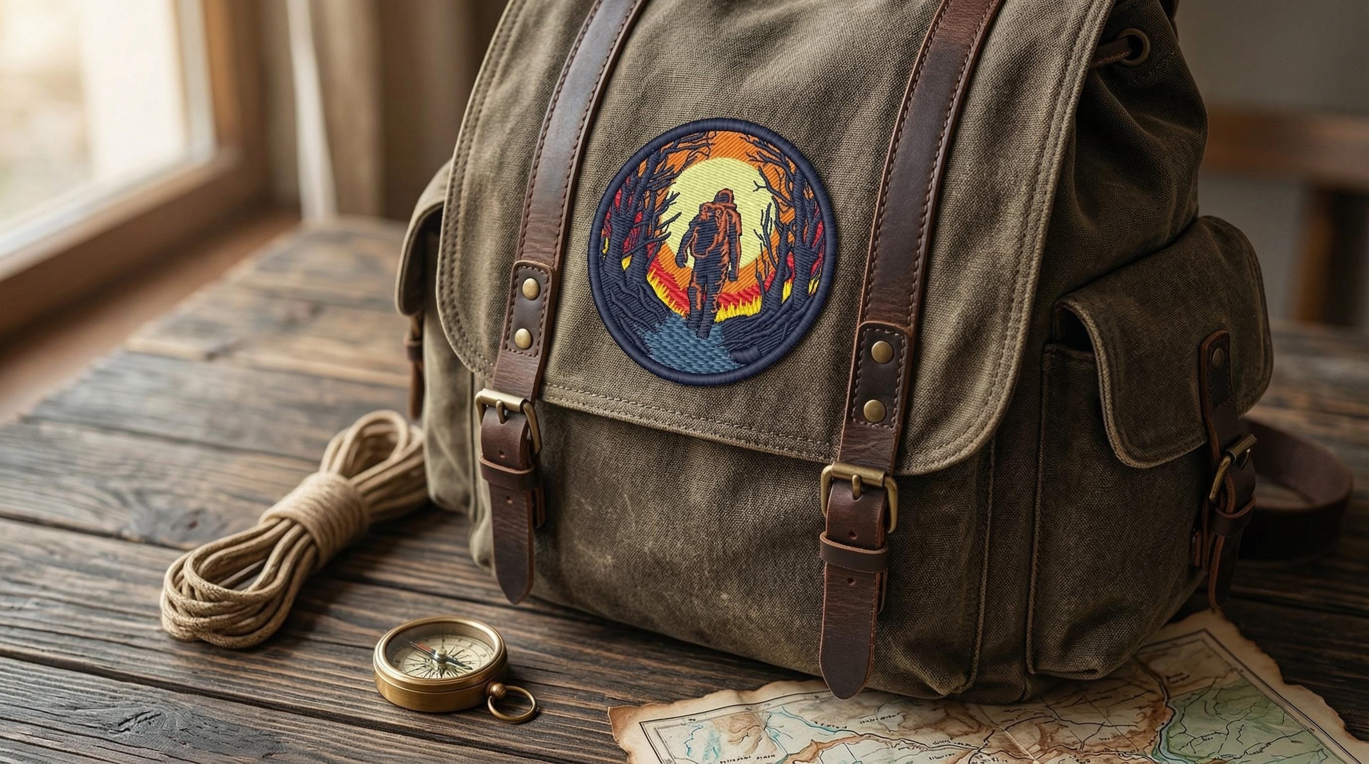Explorer Embroidery Design, Hiking Adventure Patch (3 Inch Hoop ...