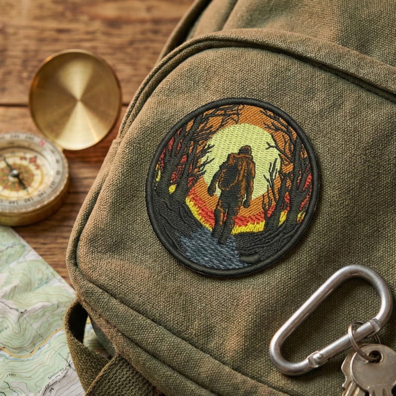 Explorer Embroidery Design, Hiking Adventure Patch (3 Inch Hoop ...