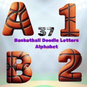 Basketball Letters Alphabet PNG: Sports Font Clipart (Digital Download)