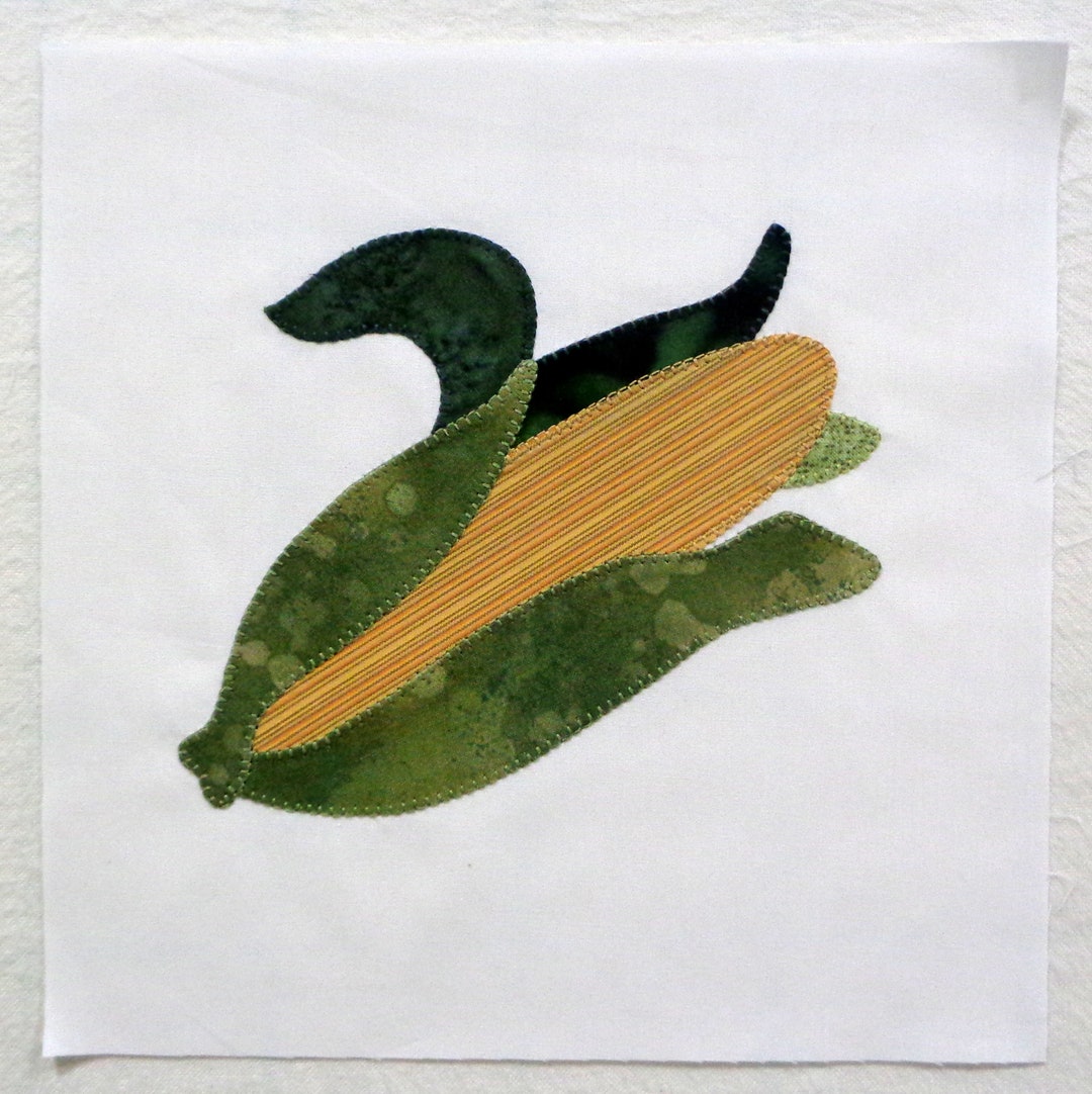 Farm Fresh Corn Appliqued Quilt Block - Etsy