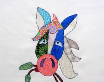 Patchwork Horse Appliqued Quilt Block