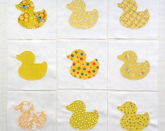 Rubber Duckies Appliqued Quilt Blocks