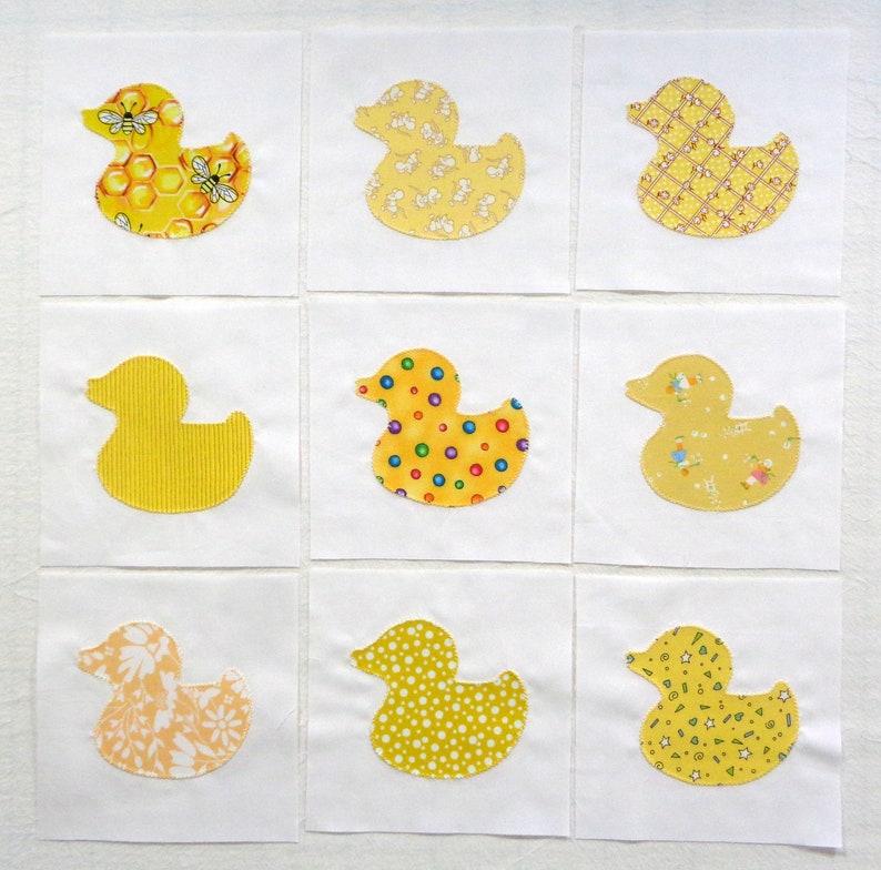 Rubber Duckies Appliqued Quilt Blocks image 1