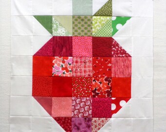 Big Strawberry Unfinished Quilt Top, ready to Use