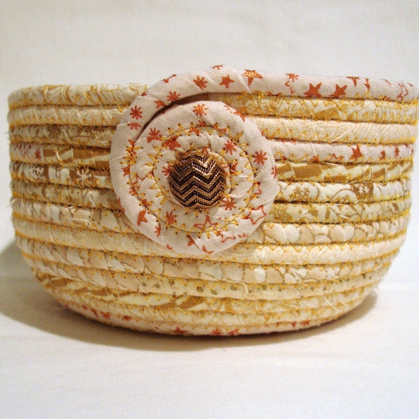 Sparkling Gold Coiled Fabric Bowl