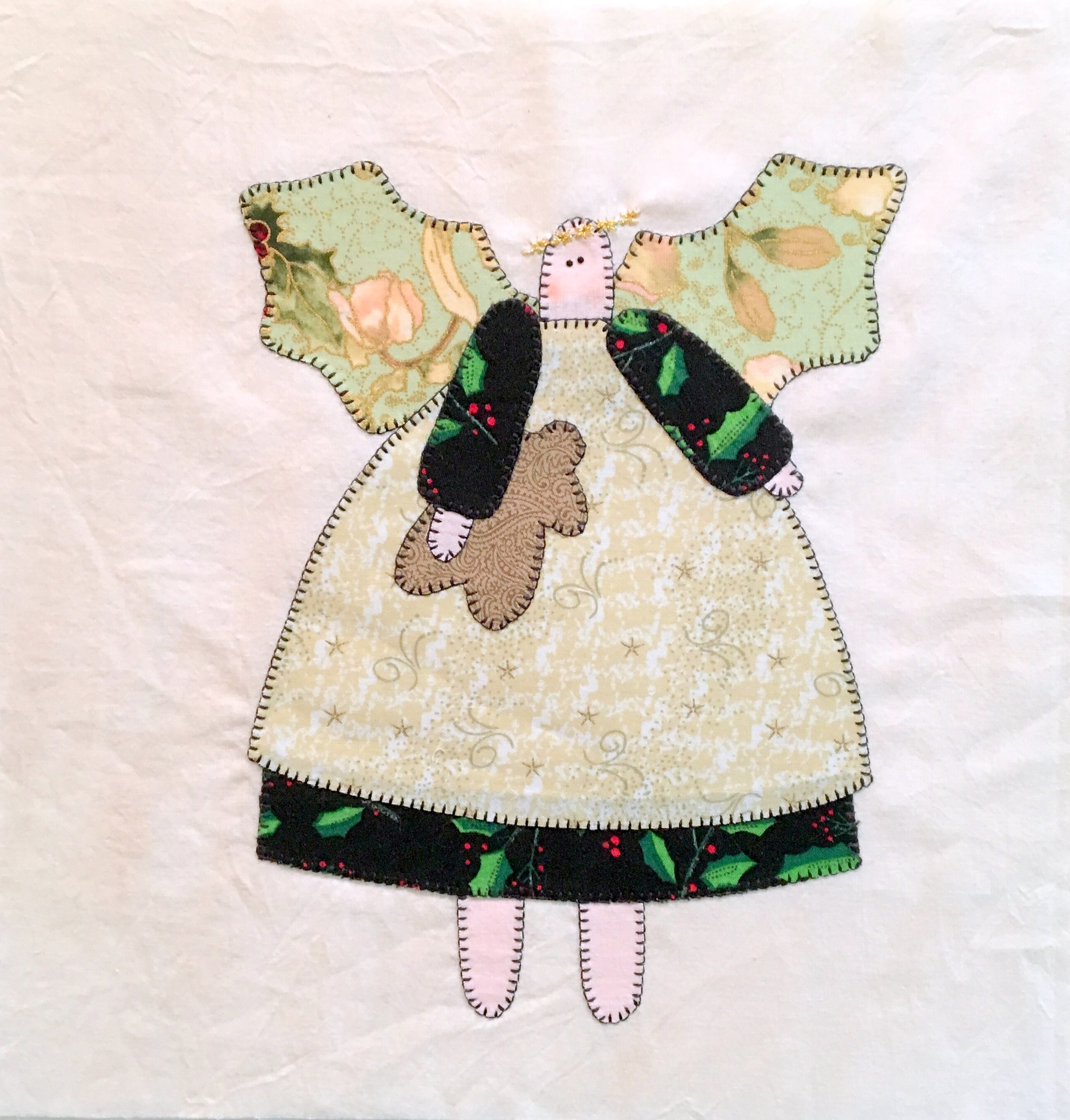 Primitive Angel Appliqued Quilt Block Etsy