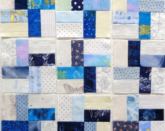 Blue Whirligig Pieced Quilt Blocks